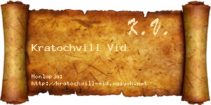 Kratochvill Vid névjegykártya